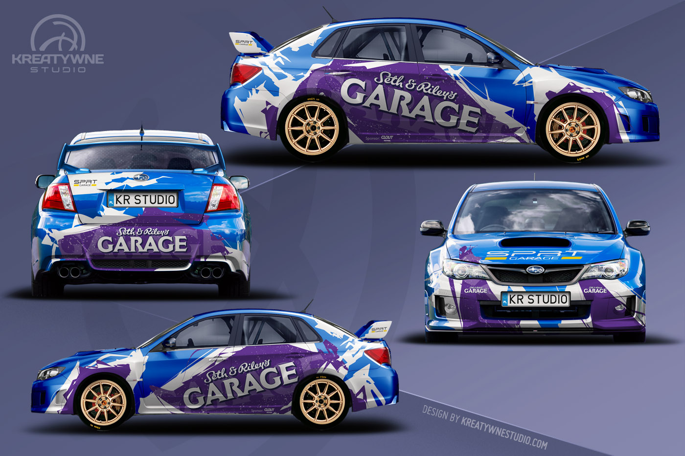 Projekt oklejenia rajdówki Subaru Impreza Garage SPRT