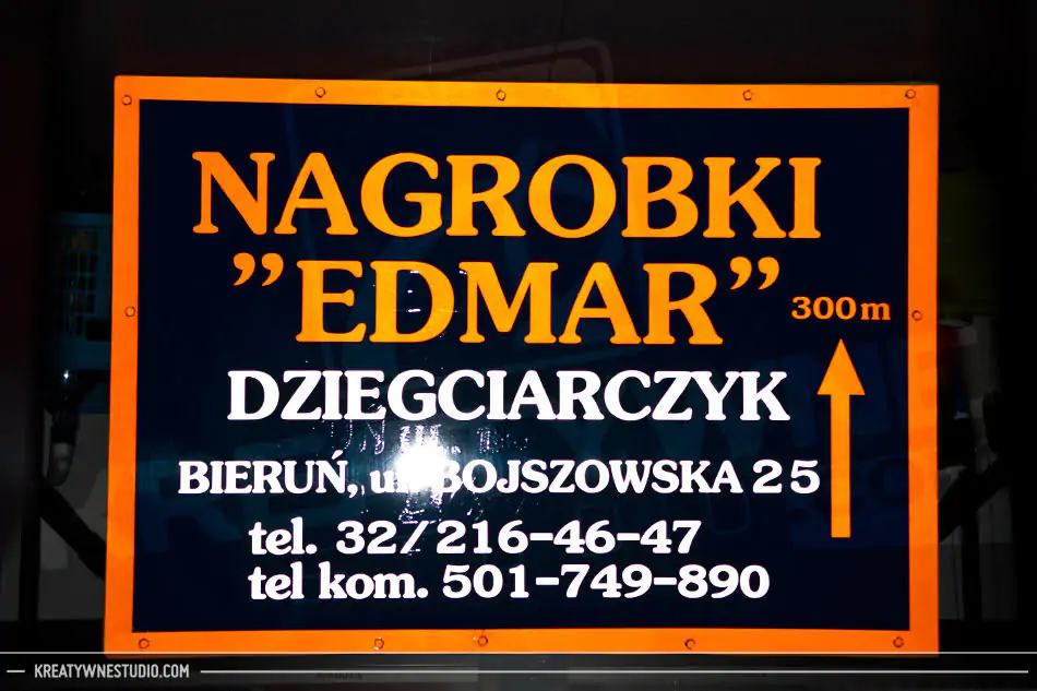 odblaskowa tablica reklamowa Bieruń reklama