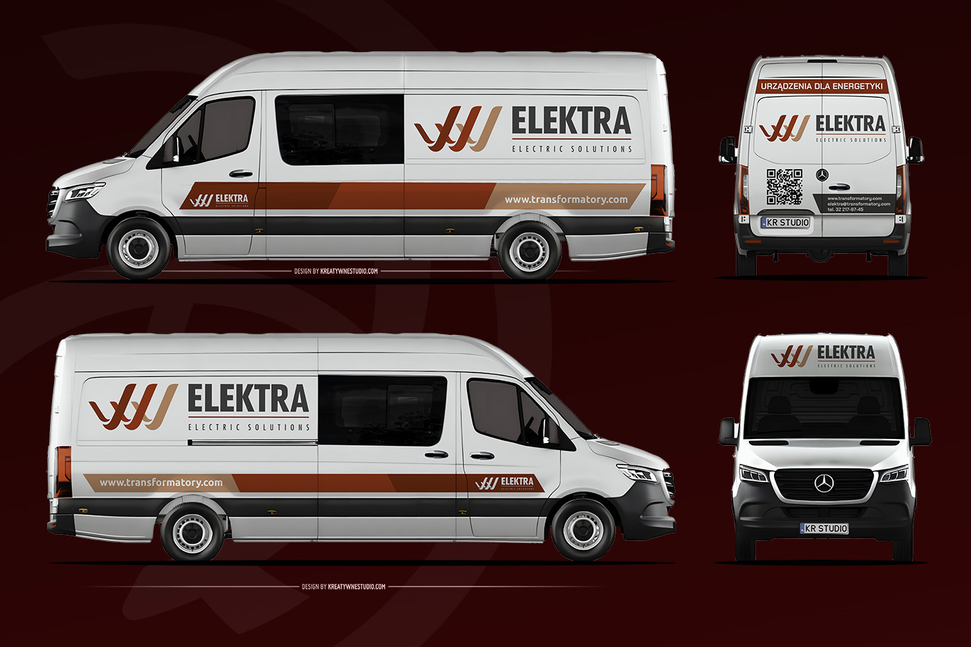 projekt oklejenia Mercedes Sprinter elektra